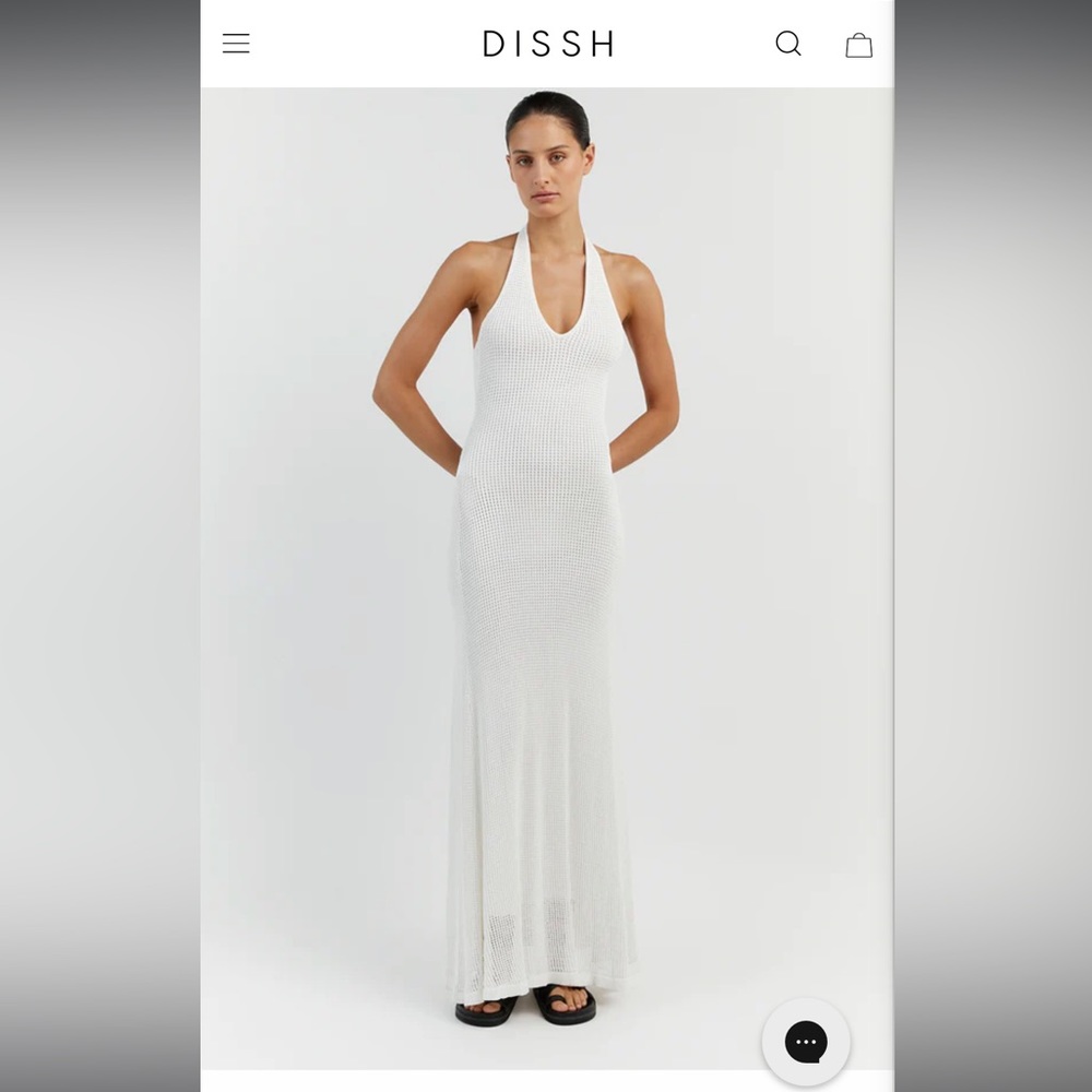 DISSH Ophelia off white crochet maxi dress